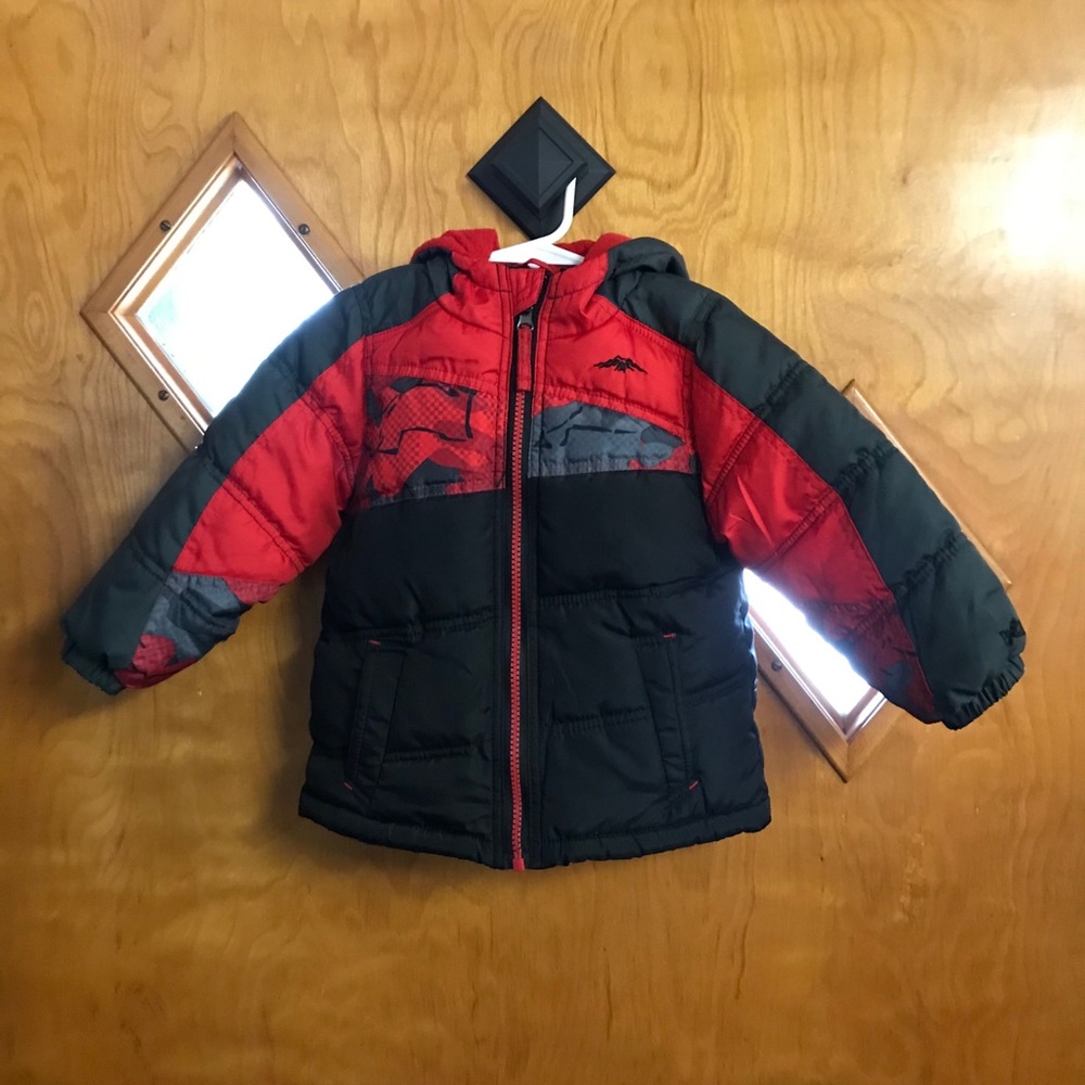 Pacific Trail Red and Black Kids Puffer Jacket